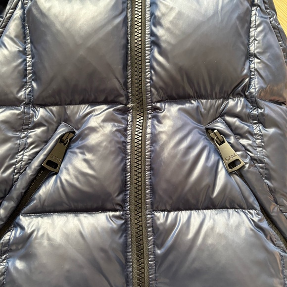 SAM Freedom goose Down Puffer Vest women’s S zip pockets navy blue - Picture 7 of 11